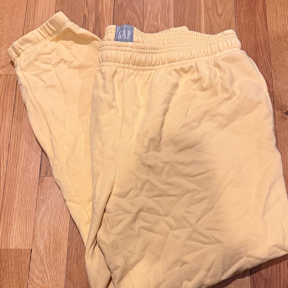 GAP Womens French Terry Yellow Sweatpants